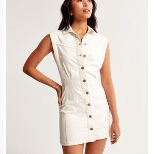 **NWT** Abercrombie Cream Collared Denim Shirt Dress